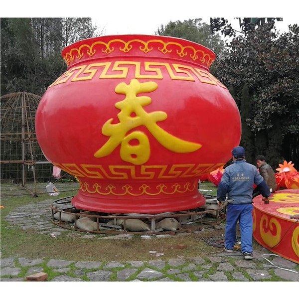 透明玻璃钢花篮安装现场