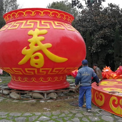 透明玻璃钢花篮安装现场