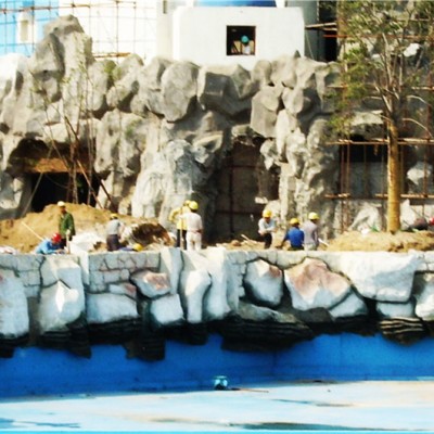 水池景观塑石制作现场