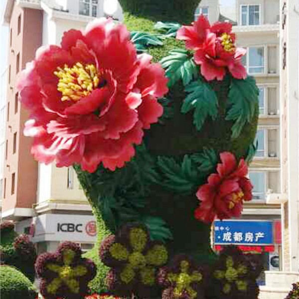 成都天府大道景观绿植雕塑