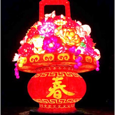 景观灯光花篮雕塑(夜间效果）